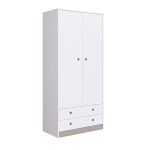 Guarda Roupa Infantil Amore 85cm 02 Portas e 02 Gavetas Gr090 Meu Fofinho - Branco