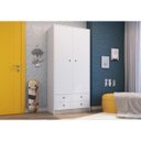 Ver imagem 3 de Guarda Roupa Infantil Amore 85cm 02 Portas e 02 Gavetas Gr090 Meu Fofinho - Branco