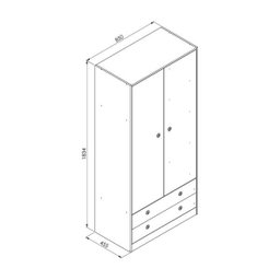 Guarda Roupa Infantil Amore 85cm 02 Portas e 02 Gavetas Gr090 Meu Fofinho - Branco - 4