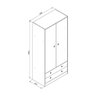 Guarda Roupa Infantil Amore 85cm 02 Portas e 02 Gavetas Gr090 Meu Fofinho - Branco - 4