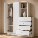 Ver imagem 2 de Guarda Roupa Infantil Roupeiro com Comoda para Quarto 2 Portas 4 Gavetas Branco