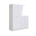 Ver imagem 6 de Guarda Roupa Infantil Roupeiro com Comoda para Quarto 2 Portas 4 Gavetas Branco