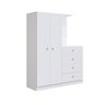Guarda Roupa Infantil 2 Portas 110,6cm com Cômoda 4 Gavetas Cor:branco - 2
