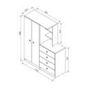 Ver imagem 4 de Guarda Roupa Infantil 2 Portas 110,6cm com Cômoda 4 Gavetas Cor:branco