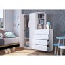 Guarda Roupa Infantil 2 Portas 110,6cm com Cômoda 4 Gavetas Cor:branco - 5