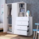 Ver imagem 2 de Guarda Roupa Infantil Roupeiro com Comoda para Quarto 2 Portas 4 Gavetas Branco