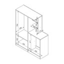 Ver imagem 3 de Guarda Roupa Infantil 2 Portas 110,6cm com Cômoda 4 Gavetas Cor:branco