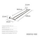 Ver imagem 3 de Toalheiro Duplo 1 Metro Inox - Kromus Rd0112-100