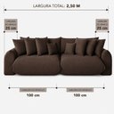 Ver imagem 4 de Sofá Retrátil 4 Lugares Veludo Armani 2,50 Mts Marrom