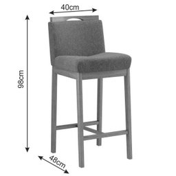 Banqueta Dani - Volttoni - Nogueira Tecido 227 - 3