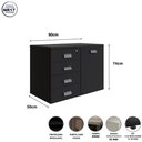 Ver imagem 3 de Armário Baixo 1 Porta Lado Direito e 4 Gavetas Esquerdo com Chave 90cm x 50cm Cor:Preto