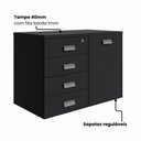 Ver imagem 4 de Armário Baixo 1 Porta Lado Direito e 4 Gavetas Esquerdo com Chave 90cm x 50cm Cor:Preto