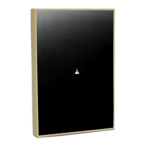 Quadro Decorativo Barco Minimalista com Moldura Filete