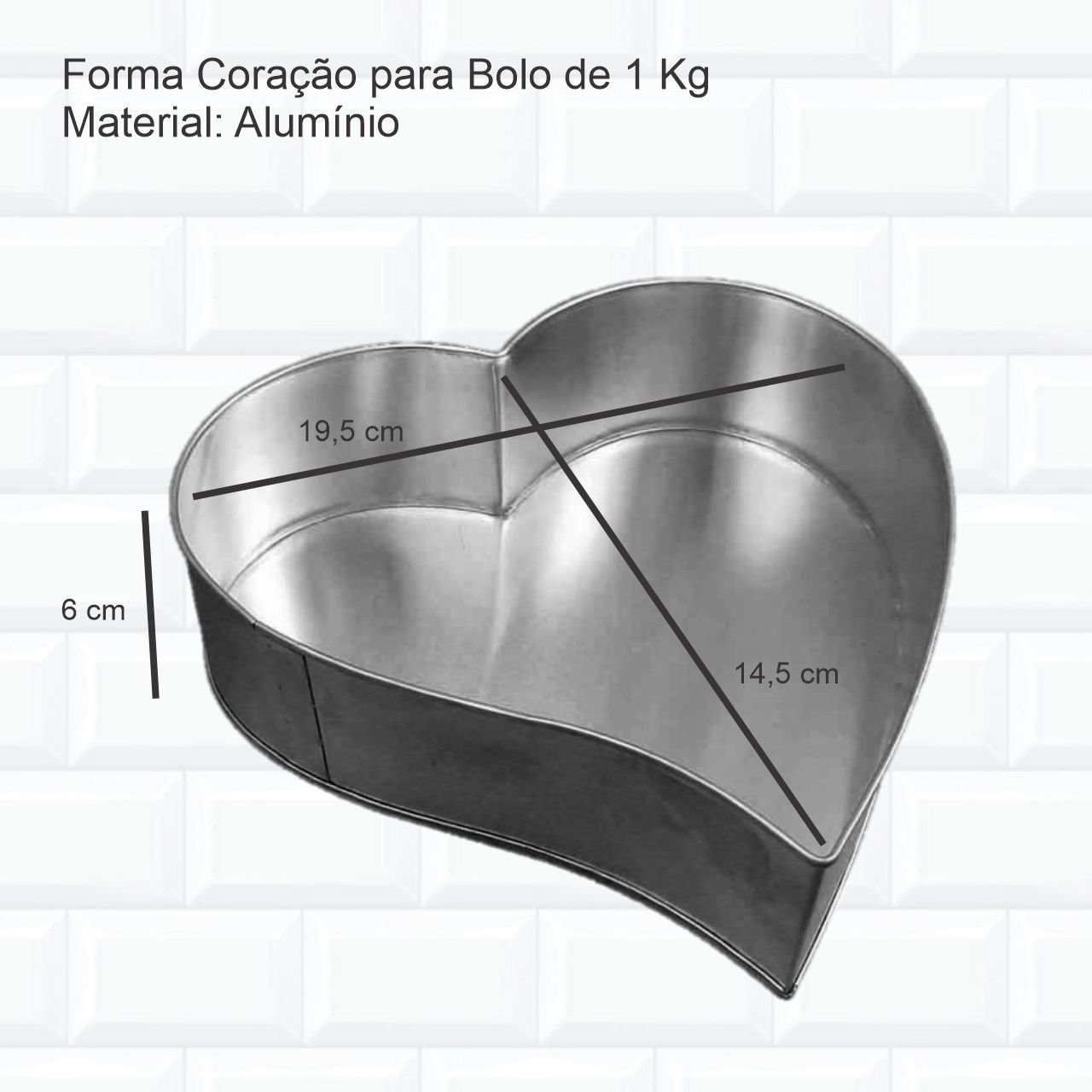 Kit Forma Bolo De 1 Kg Redondo Quadrado Retangular Coração - 5