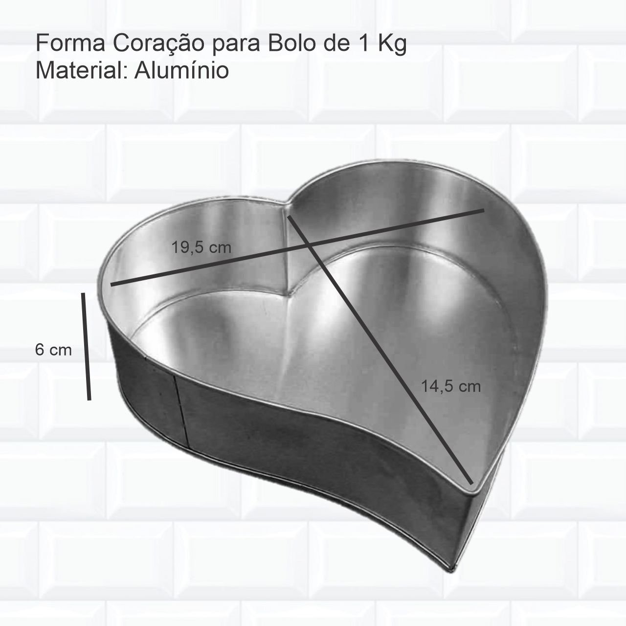 Forma De Bolo Quadrado 30X30X10Cm Em Alumínio