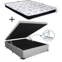 Ver imagem 1 de Cama Box Baú Casal Conforto Suede Cinza + Colchão Casal Conforto Espuma D33 Com EPS 16x138x188