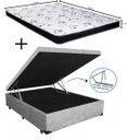 Ver imagem 1 de Cama Box Baú Casal Conforto Suede Cinza + Colchão Casal Conforto Espuma D33 Com EPS 16x138x188