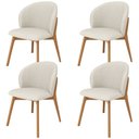 Ver imagem 1 de Kit 04 Cadeiras de Jantar e Estar Living Estofada Mia L02 Linho Champagne - Lyam Decor