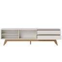 Ver imagem 2 de Rack Bancada para TV até 75" 2 Gavetas Verona Off White Matte