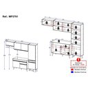 Ver imagem 3 de Armário Cozinha Modulada Compacta 252cm com Balcão Veneza Multimóveis Mp3761 Preto/dourado