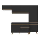 Ver imagem 5 de Armário Cozinha Modulada Compacta 252cm com Balcão Veneza Multimóveis Mp3761 Preto/dourado