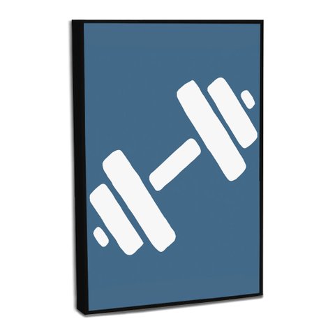 Quadro Decorativo Musculação Minimalista Ii com Moldura Filete
