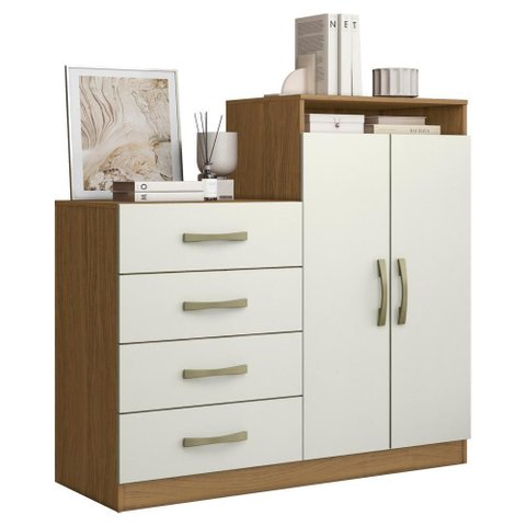Comoda 4 Gavetas 2 Portas 115 Cm Londres Atacama Off White Armoveis