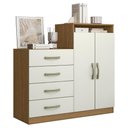Ver imagem 1 de Comoda 4 Gavetas 2 Portas 115 Cm Londres Atacama Off White Armoveis