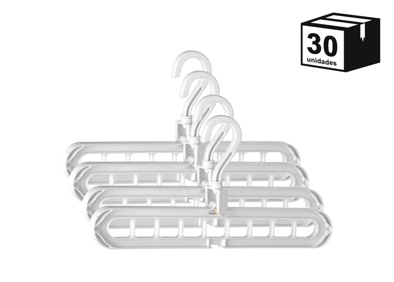 kit 30 un Suporte Organizador Para Cabides Versatil Branco - 4