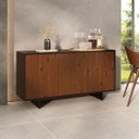 Ver imagem 2 de Aparador de Sala Buffet Preto Alto Madeira 135 Cm Prateleiras Reguláveis Arto Idimex