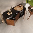 Ver imagem 7 de Aparador de Sala Buffet Preto Alto Madeira 135 Cm Prateleiras Reguláveis Arto Idimex