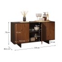 Ver imagem 3 de Aparador de Sala Buffet Preto Alto Madeira 135 Cm Prateleiras Reguláveis Arto Idimex