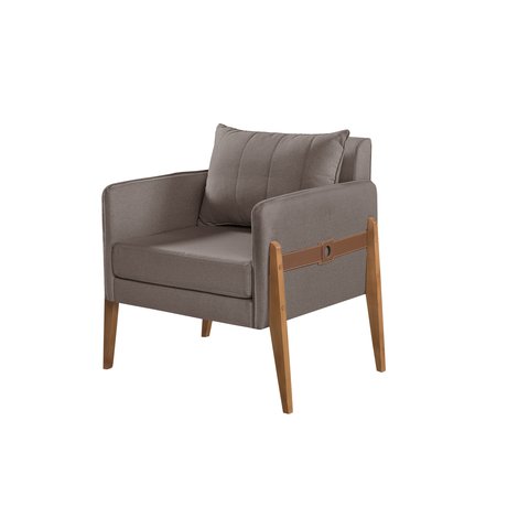 Poltrona Decorativa Madri linho Champanhe