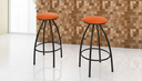 Ver imagem 1 de Kit 2 Banquetas sem Encosto de 70cm:laranja/preto