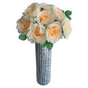 Ver imagem 7 de 9 Rosas Artificiais Cor Creme Realista para Casamentos Festas e Enfeites