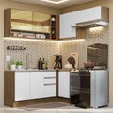 Ver imagem 1 de Armário de Cozinha Completa de Canto 349cm Rustic/Branco Glamy Madesa 06