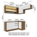 Ver imagem 4 de Armário de Cozinha Completa de Canto 349cm Rustic/Branco Glamy Madesa 06