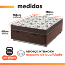 Ver imagem 3 de Cama Box Baú Casal Colchão Espuma D33 Marquês 138x188x60cm Marrom Umaflex