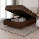 Ver imagem 3 de Cama Box Baú Casal Colchão Espuma D33 Marquês 138x188x60cm Marrom Umaflex