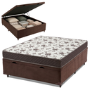 Ver imagem 2 de Cama Box Baú Casal Colchão Espuma D33 Marquês 138x188x60cm Marrom Umaflex