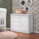 Ver imagem 6 de Comoda Sapateira Infantil 1 Porta e 4 Gavetas Brilhar Branco