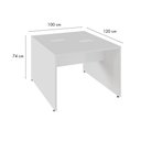 Ver imagem 7 de Plataforma Dupla Retangular Smart Inicial Moderno MDP 100cm Branco Gebb Work