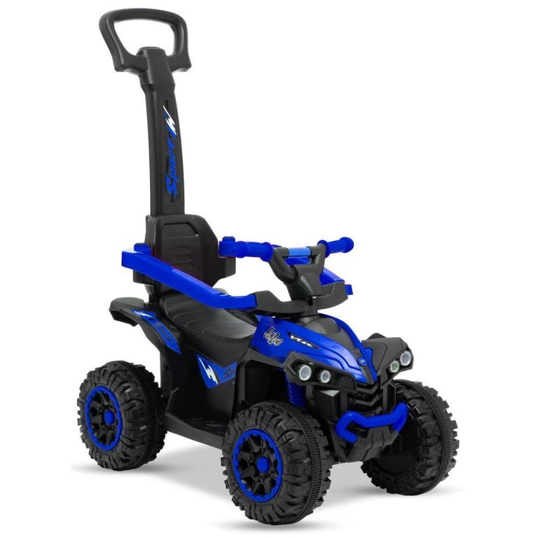 Mini Quadriciclo Infantil Passeio com Empurrador Luz e Som Azul