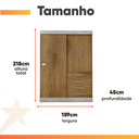 Ver imagem 4 de Modulo Ja Georgia Guarda-roupa Avelã/jequitibá