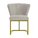 Ver imagem 5 de Kit 2 Cadeiras Poltrona Flor Pés Metal Dourado Mesa Quarto Cozinha Cor:bege