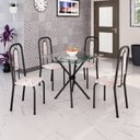 Ver imagem 1 de Conjunto Sala de Jantar com 4 Cadeiras Lívia Preto/Bege