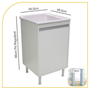 Ver imagem 2 de Balcão de Lavanderia 100% Mdf com Tanque de Marmorite 30lt