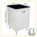 Ver imagem 2 de Balcão de Lavanderia 100% Mdf com Tanque de Marmorite 40lt