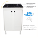 Ver imagem 3 de Balcão de Lavanderia 100% Mdf com Tanque de Marmorite 40lt