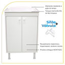 Ver imagem 3 de Balcão de Lavanderia 100% Mdf com Tanque de Marmorite 40lt